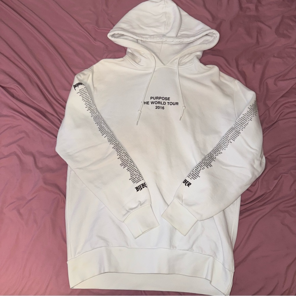 H&M Men’s Justin Bieber White Purpose Tour Hoodie 2016 Vintage (USED)